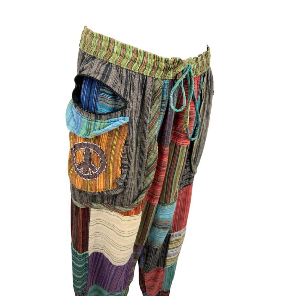 Rising international pants patchwork 70s hippie b… - image 6